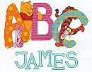 D078 - Pooh's ABC Birth Sampler