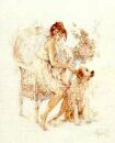 Girl in Chair with Dog